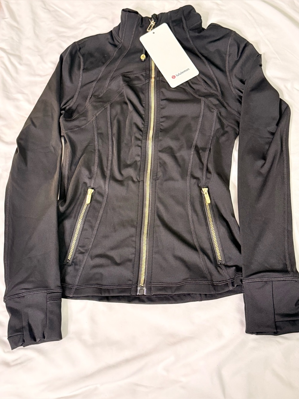 lululemon athletica Black Jacket and Leggings Set with Gold Zippers - Picture 3 of 4